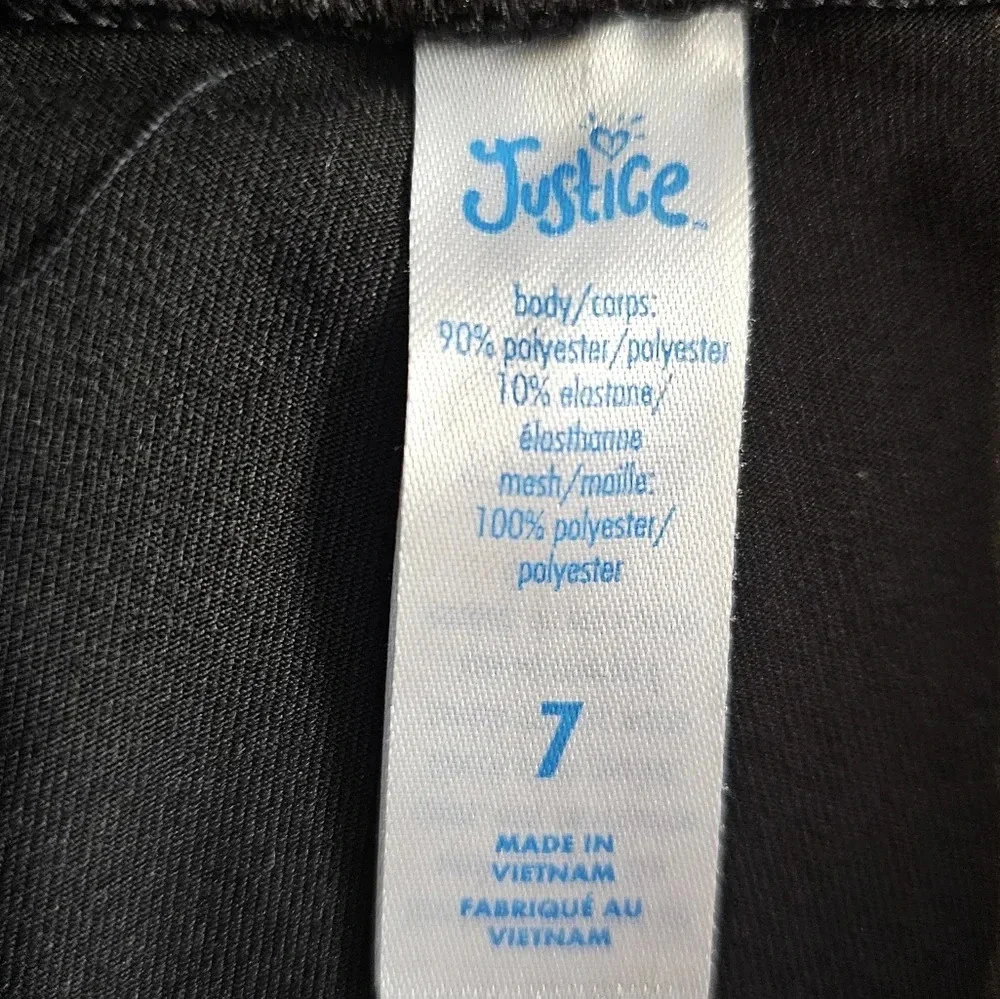 Justice Girls Black Compression Shorts with Lace vented sides